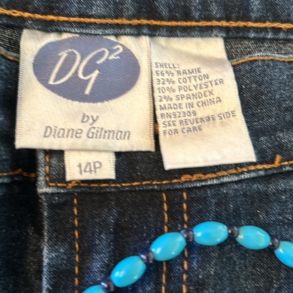DH2 by Diane Gilman Embellished Beaded Belted Cuffed Jeans 14P 💙🩵 STUNNING! - Picture 8 of 15
